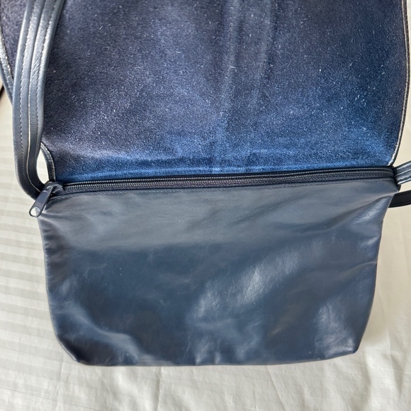 Mimo Sacs - Vintage Navy  Shoulder Leather Bag / Purse - Picture 5 of 13